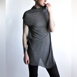 Noctex Grey Sleeveless Val Tank Tunic Goth Alt Minimalist